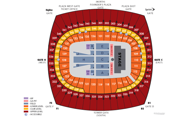Arrowhead Stadium Seating Chart concert